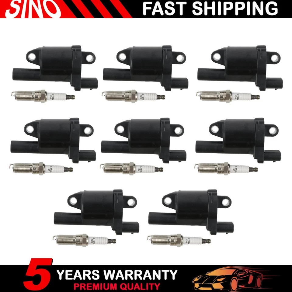 8 Round For 2015-2019 Chevrolet Suburban 5.3L V8 Ignition Coil & Spark Plug - Image 1 of 4
