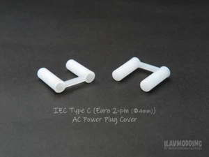 Coperchio spina alimentazione CA IEC tipo C (spina Euro 2 pin 4,0 mm) [5pz] - Foto 1 di 5