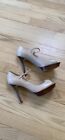 Marc Fisher Nude Peep Toe Heels With Ankle Strap Size 6.5