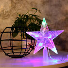 Christmas Tree Topper Lighted LED Star Xmas Light Up Lamp Decor Glitter Gift