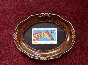 FRAMED GIRAFFE UNUSED 1992 U.S. POSTAGE STAMP - Photo 1/2