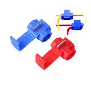 Quick Splice Wire Connectors Electrical Cable Joint Crimp Terminals Red Blue - Picture 1 of 5