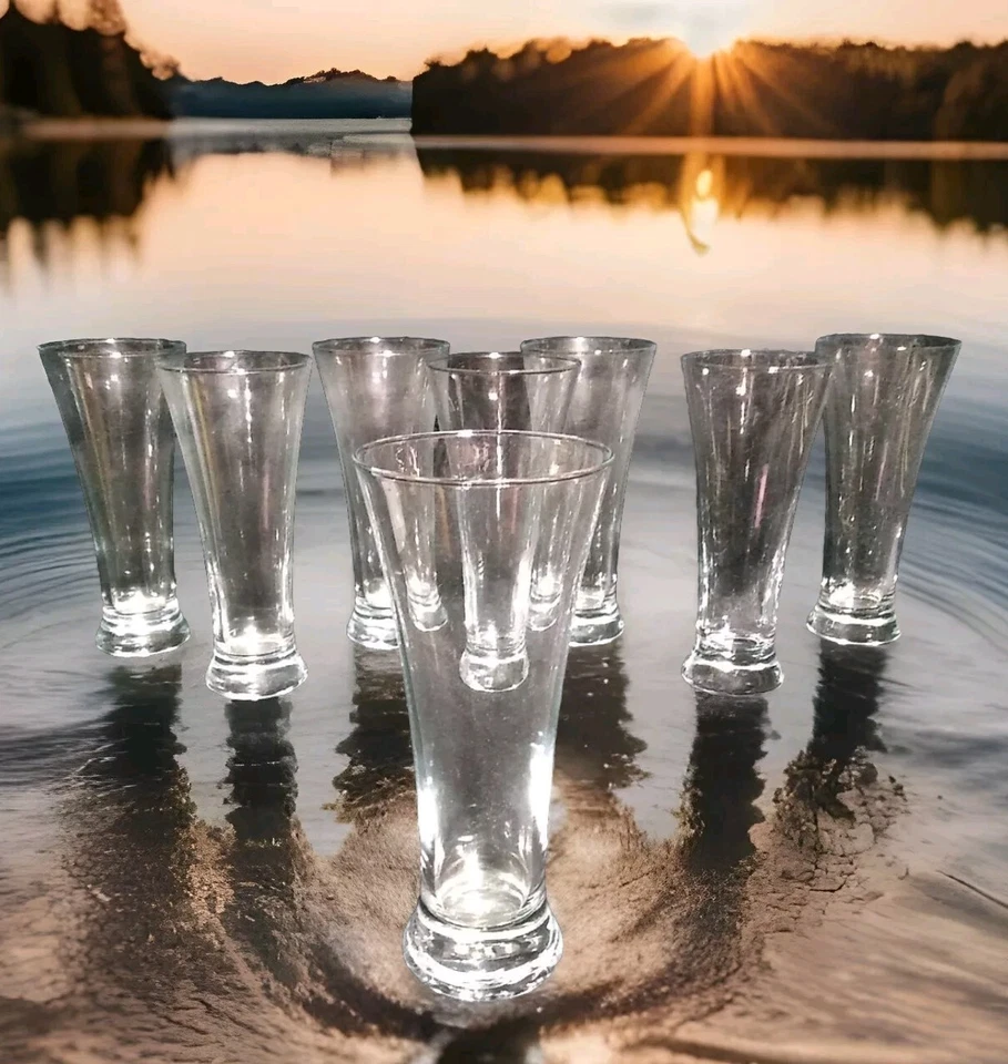 8 Luigi Bormioli Pilsner glasses, Light & Music, Beer Tumblers 7"H 10oz - Image 1 of 4