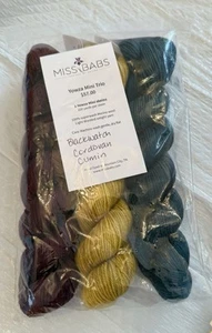 Miss Babs Yowza Mini Trio 3 Mini Skeins -200 Yards Black Watch, Cordovan &Cumin - Picture 1 of 3