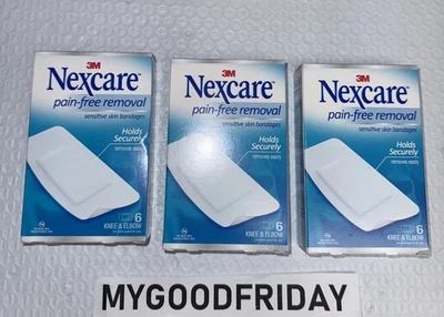 Piel sensible 18 vendajes para rodilla y codo, 6 unidades (paquete de 3) - Hipoalergénico Foto 1 de 4