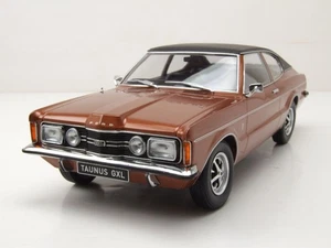 Ford Taunus GXL Coupe 1971 marrón metálico mate negro modelo coche escala 1:18 KK - Imagen 1 de 9