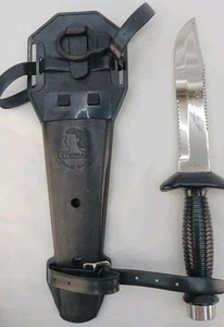 Vintage Eternal Tauchermesser / mit Scheide Wellenschliffklinge, Made in Japan, schwarzer Griff - Bild 1 von 14