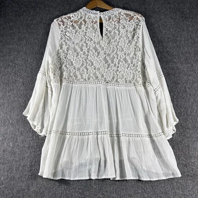 Camisa Campesina Boho Top de Encaje Umgee para Mujer Talla XL Festival Rodeo Manga Larga Foto 1 de 4