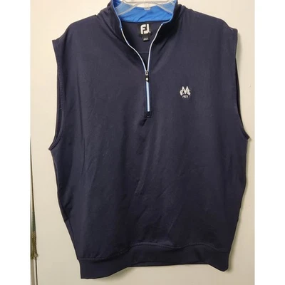 Footjoy Men's Navy Blue 1/4 Zip Golf Vest Large Layer Embroidered Preppy Jersey - Image 1 of 4