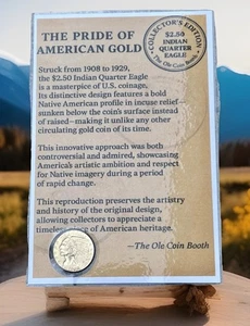 🔥 Collector’s Edition Postkarte — 2,50 $ Indian Quarter Eagle Gedenkmünze - Bild 1 von 2