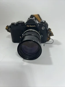 Nikon FE Black Body Film Camera 135mm Panagor - Picture 1 of 6