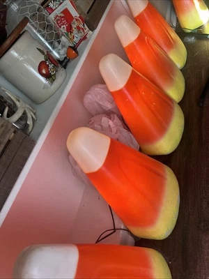Vintage Candy Corn Blow Molds RARE With Lights - Image 1 of 4
