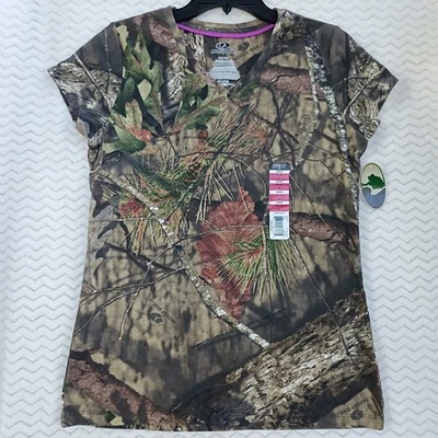 Mossy Oak Camouflage Camo Women's Shirt Top Medium 8/10 Nwt Break-up Country - Image 1 of 4