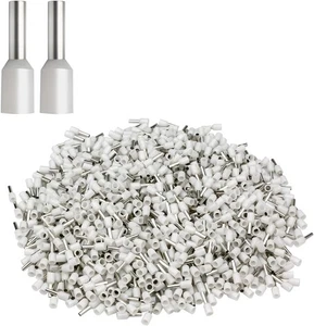XHF 1000 PCS AWG 22/0.5mm² Wire Ferrules Insulated 22(0.5mm²), White - Picture 1 of 6