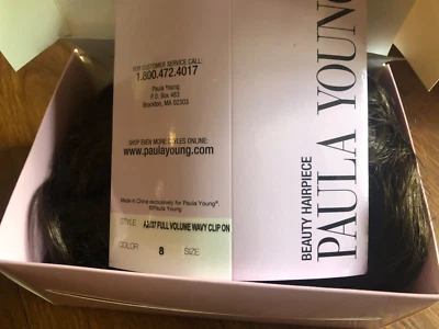 Paula Young A2037 Volumen Completo Ondulado Clip En Pieza De Pelo Color Marrón 8 Nuevo Con Etiquetas Foto 1 de 4