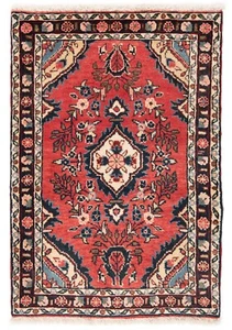 Hamedan Hand-Knotted 105x73 cm-Orient, Rug, Carpet, Rug, Red, Nomadic - Picture 1 of 8