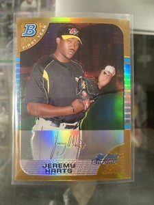 2005 Bowman Chrome First Year Gold Refractor /50 Jeremy Harts #325 Rookie RC