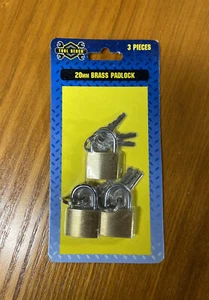 Banco de herramientas candados de latón de 20 mm (paquete de 3) - Imagen 1 de 2