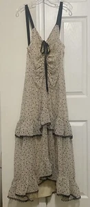 Max Studio London Spaghetti Strap Maxi Ruffled Hem Dress. Sz 8. NWT - Picture 1 of 10