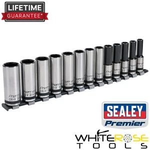 Sealey Socket Set 13pc 1/2"Sq Drive Deep Lock-On™ 6pt Metric - Black Series - Picture 1 of 5