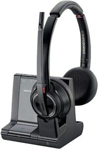 Poly Headset Savi W8220-M Binaurale Tragevariante Bluetooth DECT Stereo