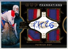 2012-13 The Cup Foundations Patches Autographs #CFPR Patrick Roy PATCH AUTO /5