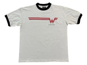 Vintage Weezer Ringer Shirt weiß XL If It's Too Loud Turn it Down selten 1995 Giant - Bild 1 von 12