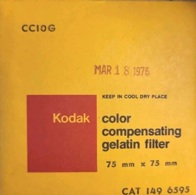 New Unopened Kodak Gelatin CC10G (1496595) Filter 75mm Square - Image 1 of 2