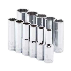 Husky 1/2 in. Drive Deep SAE Socket Set 11 Piece H2DDPSAE11PCSR - Picture 1 of 1