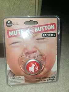 Baby Pacifier - MUTE BUTTON Silicone BPA-free ~ Big Mouth Toys - Picture 1 of 2