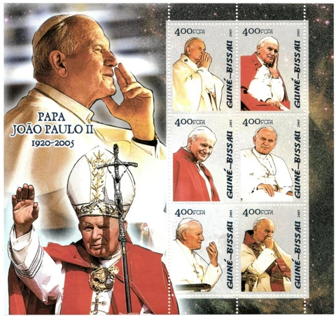 Guinea-Bissau 2005 - Pope John Paul II Memorial - Sheet of 6 Stamps - MNH Cover