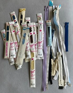 35 Zippers ~ Most New and w/ Tags ~ Mixed Materials and Lengths from 7" to 22" - Picture 1 of 5
