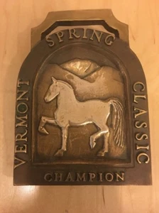 Vintage massive Bronze Vermont Spring klassisches Champion Pferd Plakette Schild - Bild 1 von 12