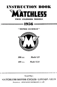(0744) 1956 Matchless Twin cylinder models maintenance manual - Picture 1 of 1