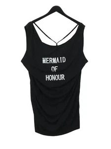 Next Women's Midi Dress L Black Polyester with Elastane Tank Dress - Picture 1 of 5