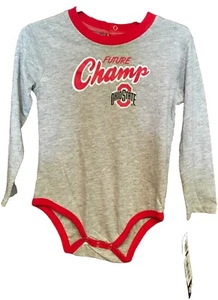 New Licensed Ohio State Buckeyes Team Logo Creeper One Piece LS Bodysuit 24M - Picture 1 of 11