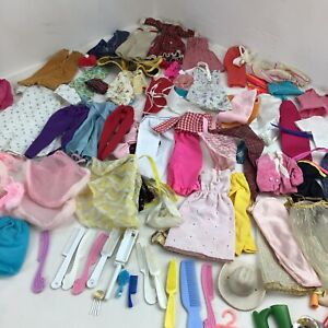 Large Lot of Barbie/Random Doll Clothes, Accessories, Brushes