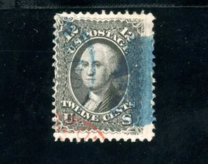 USAstamps Used FVF US 1868 Washington Scott 97 Blue/Red Cancels SCV $310 - Picture 1 of 2