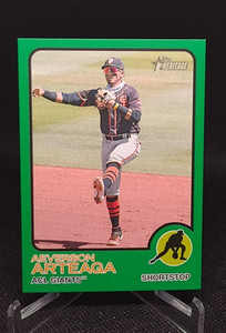 2022 Topps Heritage Minor League Aeverson Arteaga Green Parallel 62/75 Giant #58