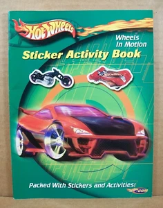2002 Hot Wheels Sticker Activity Book - Wheels In Motion - Imagen 1 de 8