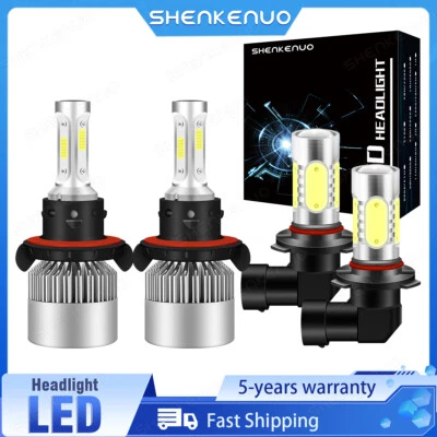 For 2005-2009 Dodge Dakota 6000K Combo LED Headlight Hi/Lo + Fog Light Bulbs Kit - Image 1 of 4