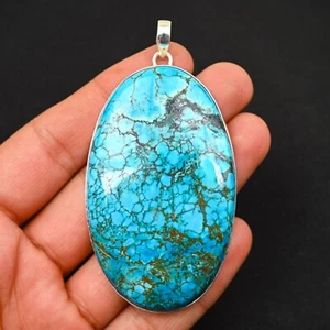 Colgante de joyería hecha a mano de plata esterlina 925 con piedras preciosas turquesa regalo por amor - Imagen 1 de 4