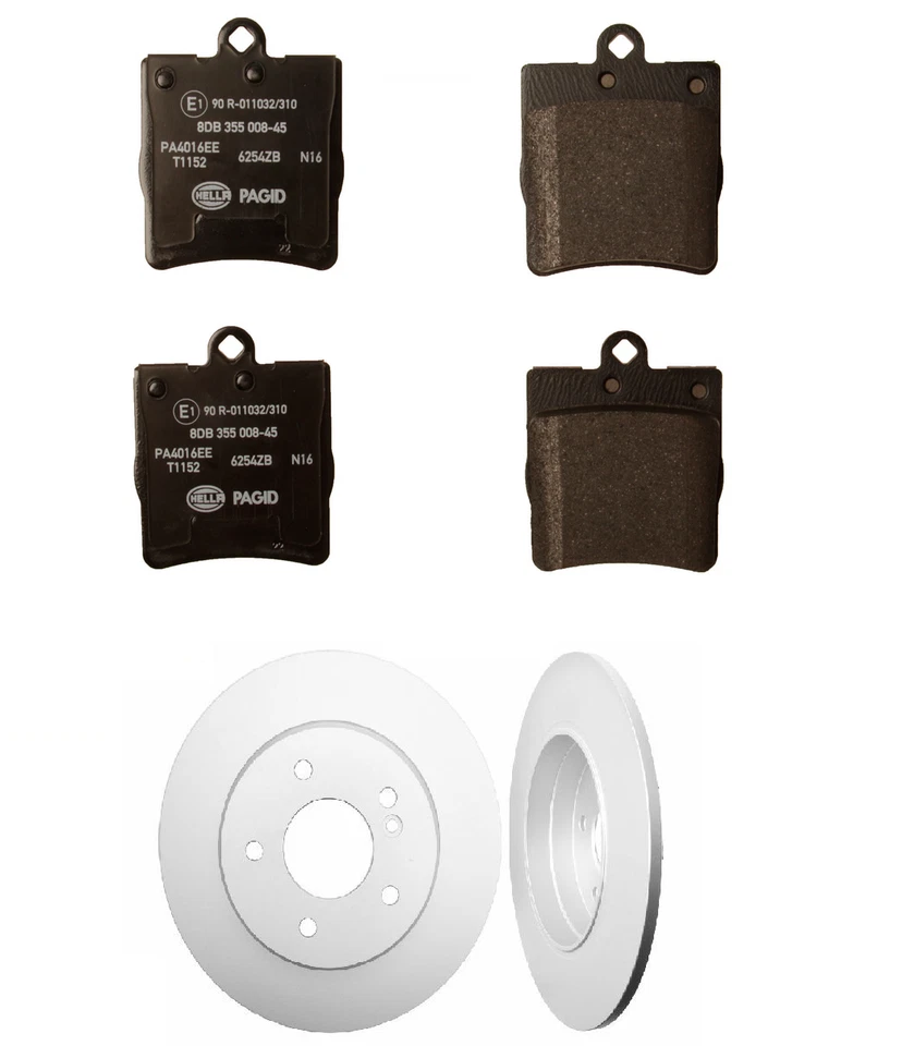 Juego de pastillas de freno 2 rotores traseros ATE disco rotor trasero PAGID para Mercedes Foto 1 de 3