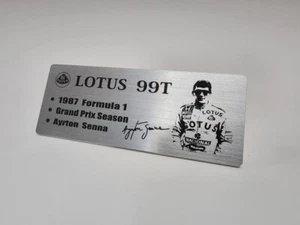 1987 Lotus 99T Ayrton Senna Metal Name Plate Plaque for 1/12 Beemax MFH - Picture 1 of 3