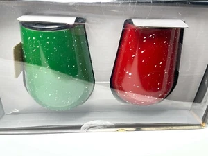 Nuevo vaso de vino inoxidable Cambridge tapas de Navidad rojo verde 14 oz S/2 - Imagen 1 de 8