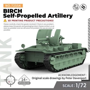 SSMODEL 1/72 25mm Military Model Kit British Birch Self-Propelled Artillery - Picture 1 of 6