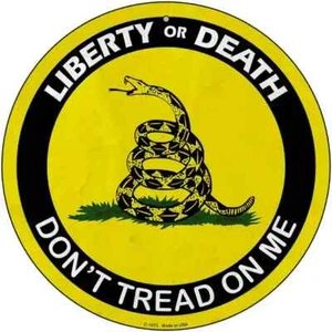 Letrero de metal Liberty or Death Don't Tread on Me Circle 12" - Imagen 1 de 1