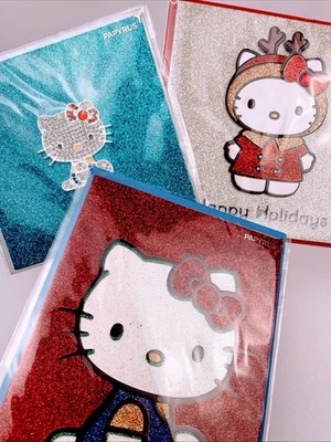 FABULOUS PAPYRUS HELLO KITTY CARDS MIXED LOT GLITTER RHINESTONES METAL 3D - Image 1 of 4
