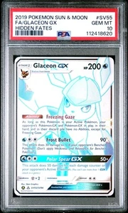 Pokemon PSA 10 Glaceon GX SV55/SV94 Sun & Moon Hidden Fates Shiny Vault Mint - Picture 1 of 3