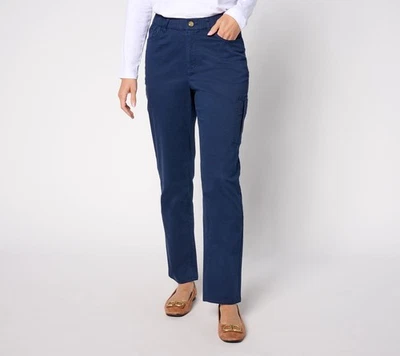 Denim & Co. Women's Pants Sz XS Regular EasyWear Twill Straight Leg Blue A668592 - Image 1 of 4